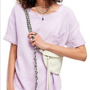 NWT FREE PEOPLE POCKET TEE PURPLE - XS